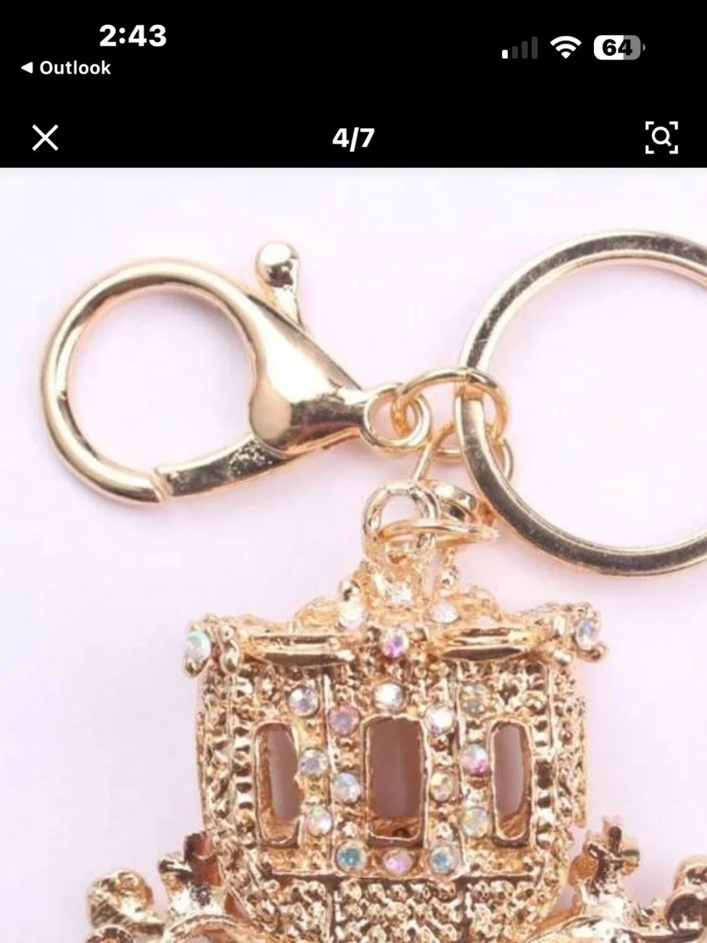 Gold-tone Crystal Carriage  bag charmWomen Accessories large